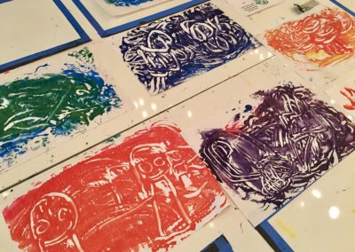 Mono-prints made with Finger Paints