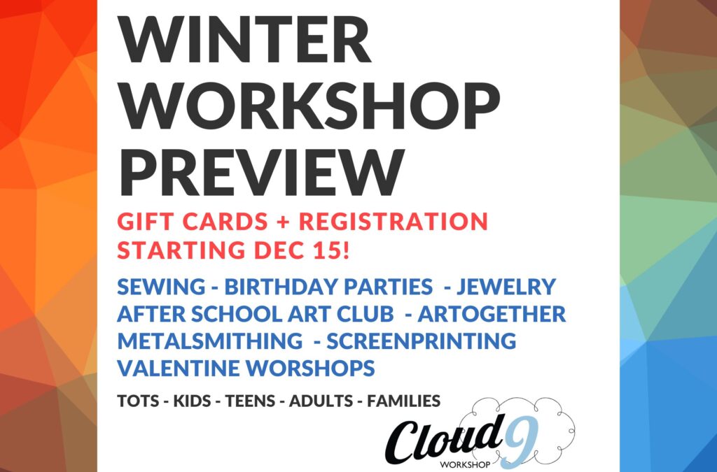 Registration for Winter Workshops Begins Dec 15