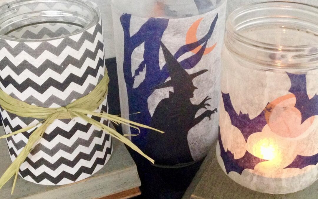 Halloween Glass Jar Glow Lanterns